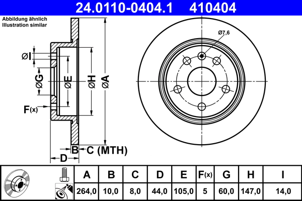 ATE 24.0110-0404.1 Disc frana