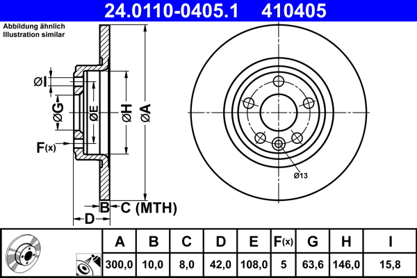 ATE 24.0110-0405.1 Disc frana