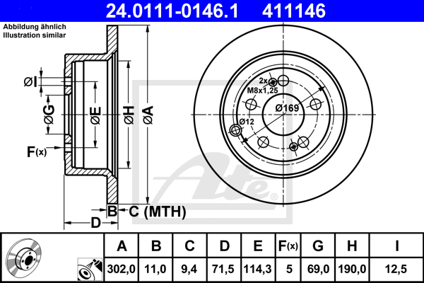 ATE 24.0111-0146.1 Discofreno-Discofreno-Ricambi Euro