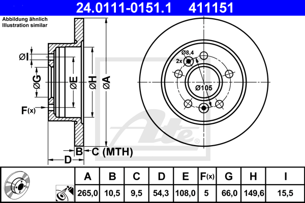 ATE 24.0111-0151.1 Discofreno-Discofreno-Ricambi Euro