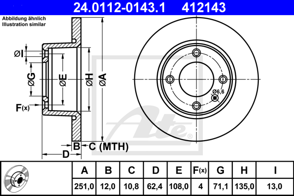 ATE 24.0112-0143.1 Discofreno-Discofreno-Ricambi Euro