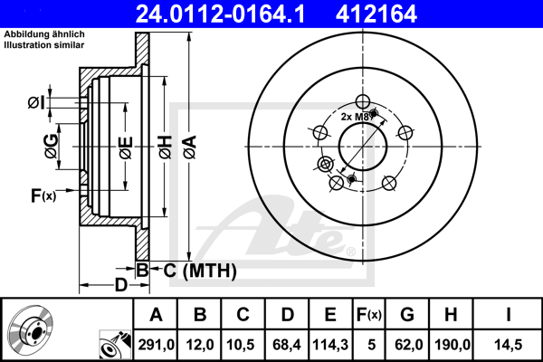 ATE 24.0112-0164.1 Discofreno-Discofreno-Ricambi Euro