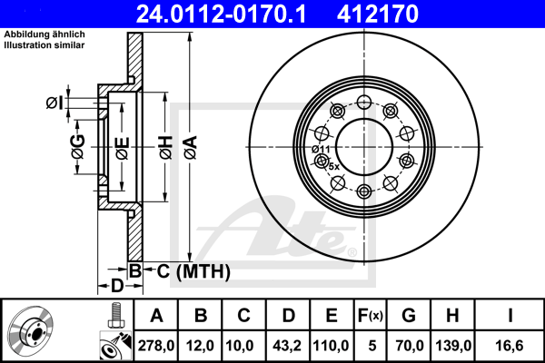 ATE 24.0112-0170.1 Brzdový...