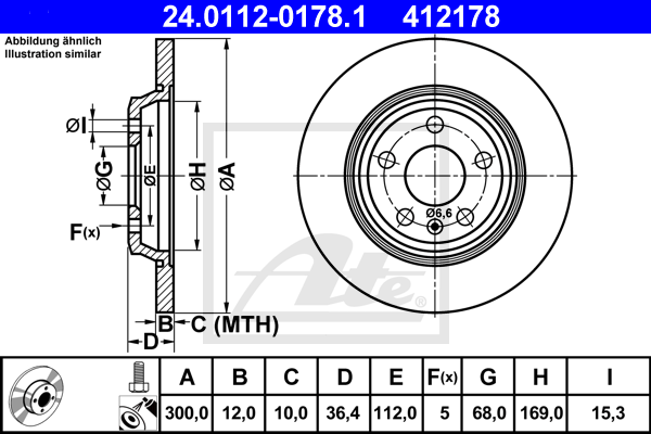 ATE 24.0112-0178.1 Discofreno-Discofreno-Ricambi Euro