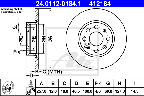 ATE 24.0112-0184.1 Discofreno-Discofreno-Ricambi Euro