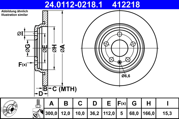 ATE 24.0112-0218.1 Disc frana