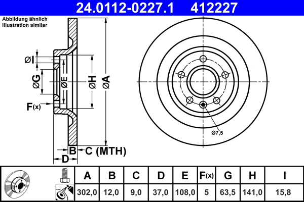 ATE 24.0112-0227.1 Brake...