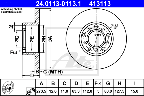 ATE 24.0113-0113.1 Brzdový...