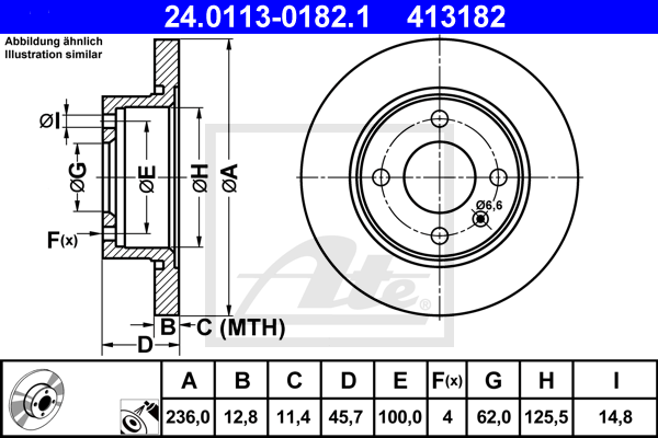 ATE 24.0113-0182.1 Discofreno-Discofreno-Ricambi Euro