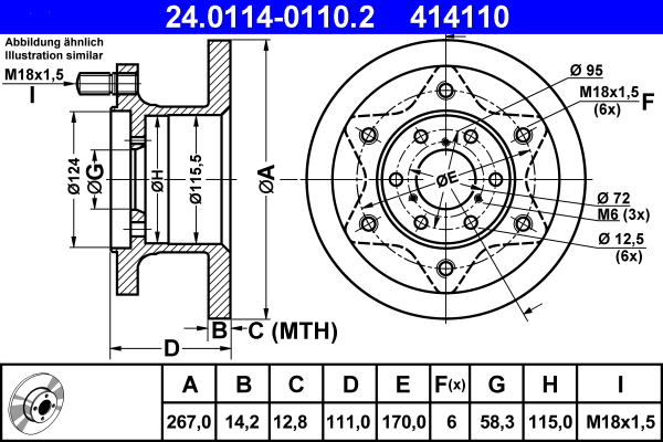 ATE 24.0114-0110.2 Bremsscheibe
