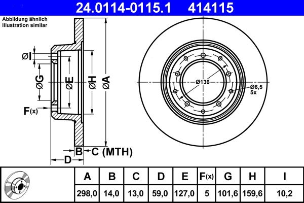 ATE 24.0114-0115.1 Disc frana