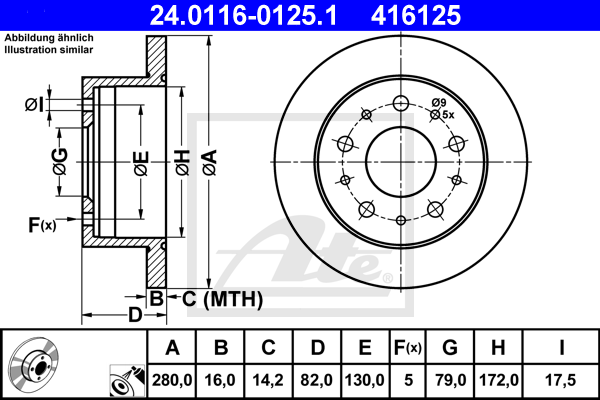 ATE 24.0116-0125.1 Brzdový...