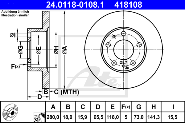 ATE 24.0118-0108.1 Brzdový...