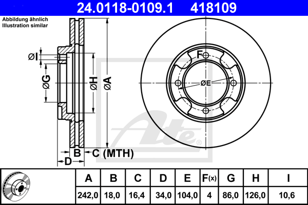 ATE 24.0118-0109.1 Brzdový...