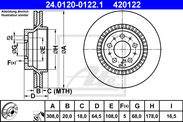 ATE 24.0120-0122.1 Discofreno-Discofreno-Ricambi Euro