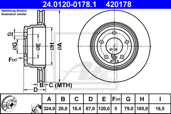 ATE 24.0120-0178.1 féktárcsa