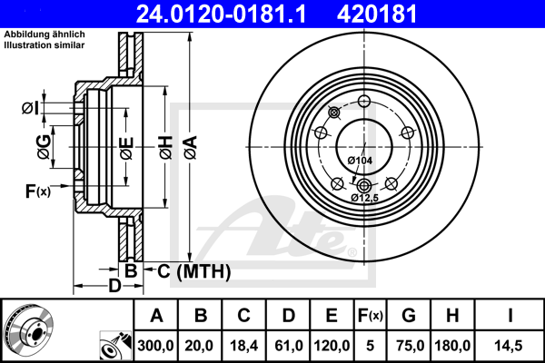 ATE 24.0120-0181.1 Discofreno-Discofreno-Ricambi Euro