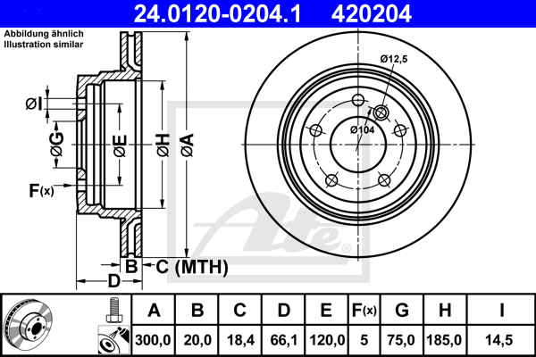 ATE 24.0120-0204.1 Discofreno-Discofreno-Ricambi Euro