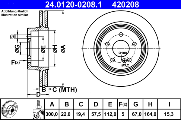 ATE 24.0120-0208.1 Disc frana