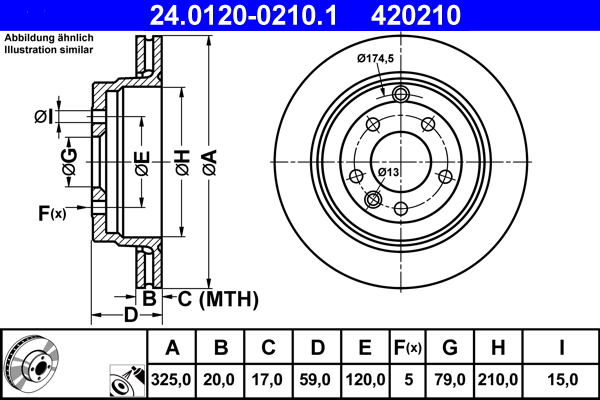 ATE 24.0120-0210.1 Disc frana