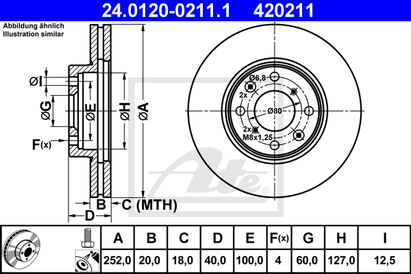 ATE 24.0120-0211.1 Discofreno-Discofreno-Ricambi Euro