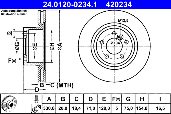 ATE 24.0120-0234.1 Disc frana