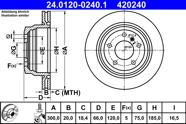 ATE 24.0120-0240.1 Disc frana