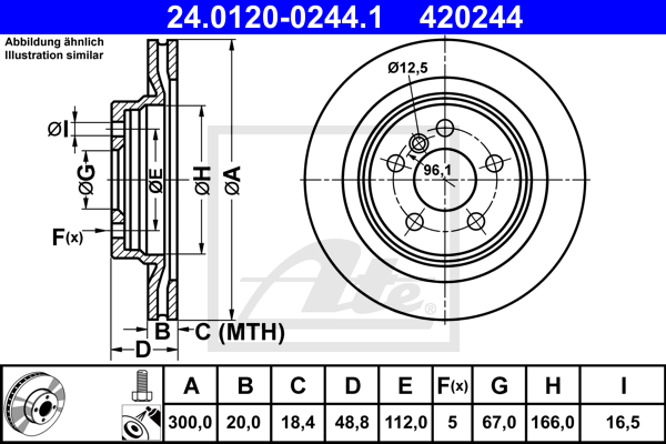 ATE 24.0120-0244.1 Discofreno-Discofreno-Ricambi Euro