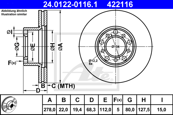 ATE 24.0122-0116.1 Brzdový...