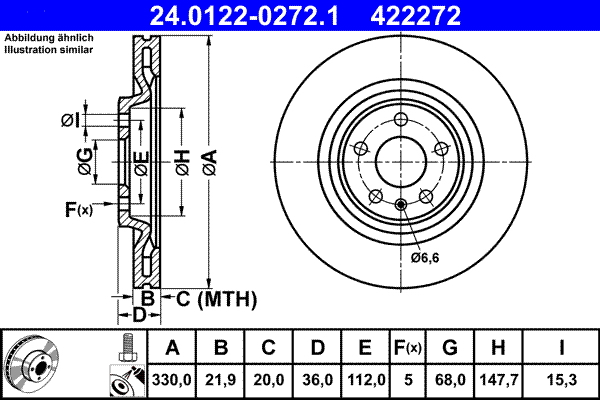 ATE 24.0122-0272.1 Disc frana