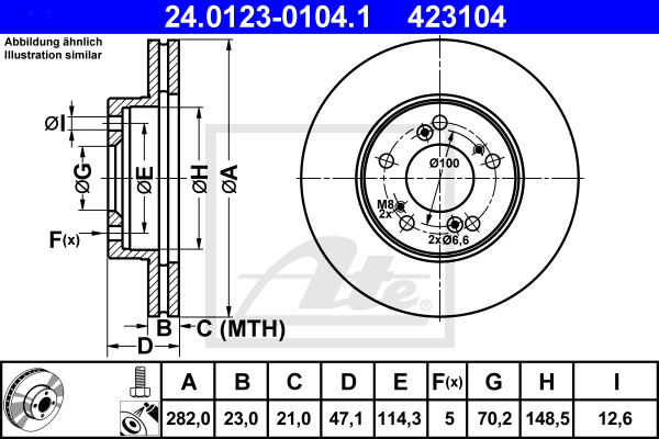 ATE 24.0123-0104.1 Discofreno-Discofreno-Ricambi Euro