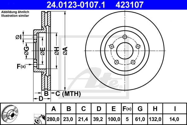 ATE 24.0123-0107.1 Discofreno-Discofreno-Ricambi Euro