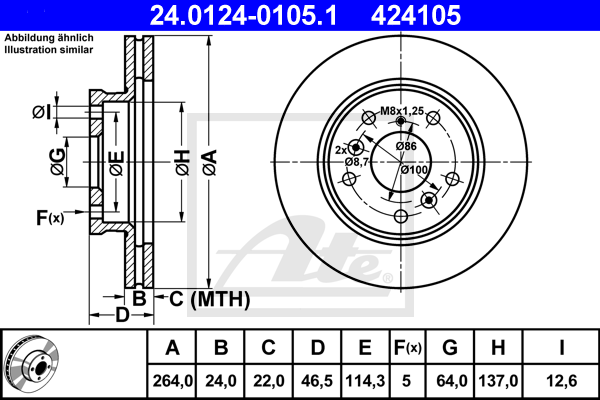 ATE 24.0124-0105.1 Brzdový...