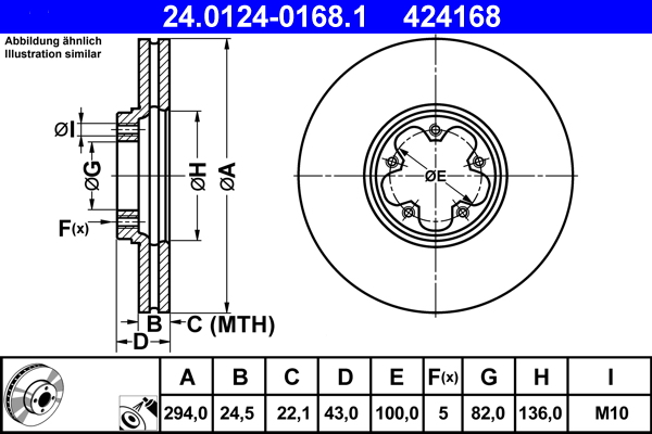 ATE 24.0124-0168.1 Disc frana