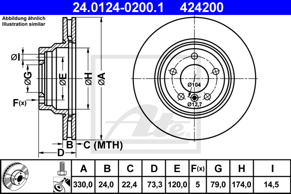 ATE 24.0124-0200.1 Brzdový...