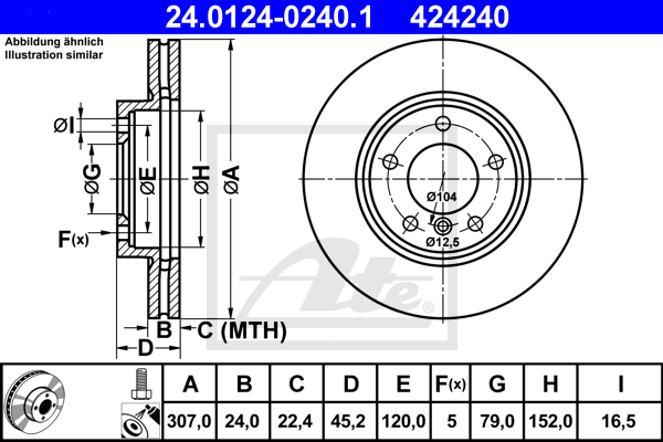 ATE 24.0124-0240.1 Brzdový...