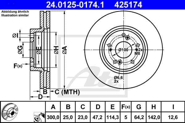 ATE 24.0125-0174.1 Brzdový...