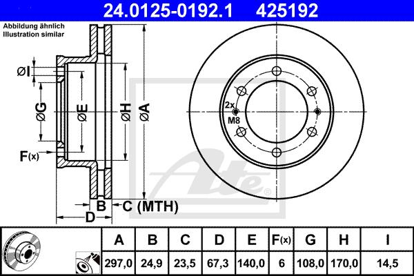 ATE 24.0125-0192.1 Discofreno-Discofreno-Ricambi Euro