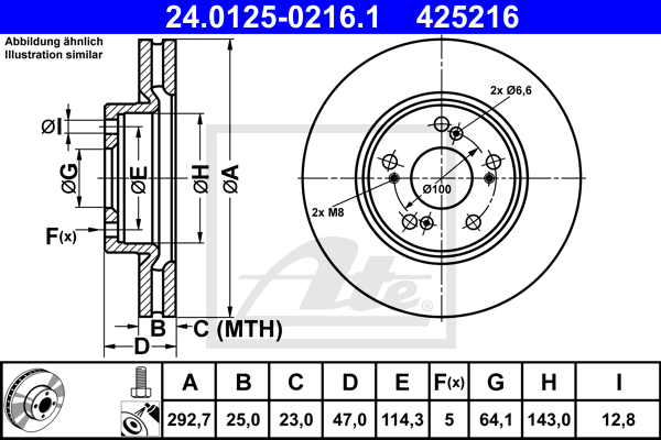 ATE 24.0125-0216.1 Brzdový...