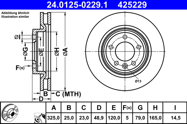 ATE 24.0125-0229.1 Disc frana