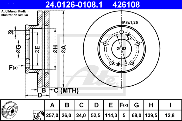 ATE 24.0126-0108.1 Brzdový...