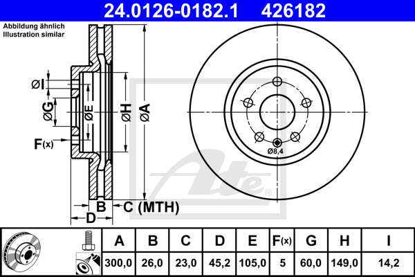 ATE 24.0126-0182.1 Discofreno-Discofreno-Ricambi Euro