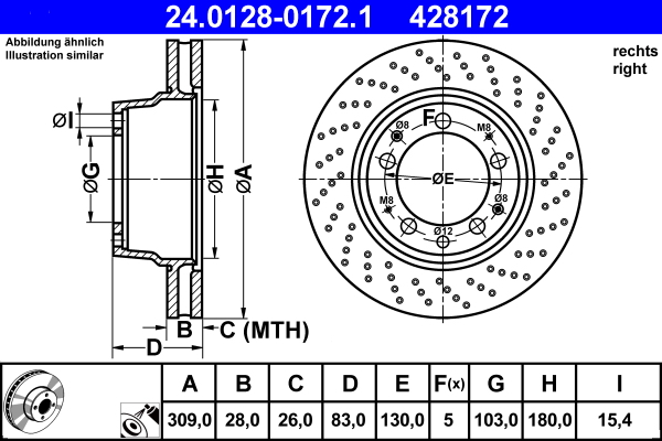 ATE 24.0128-0172.1 Δισκόπλακα