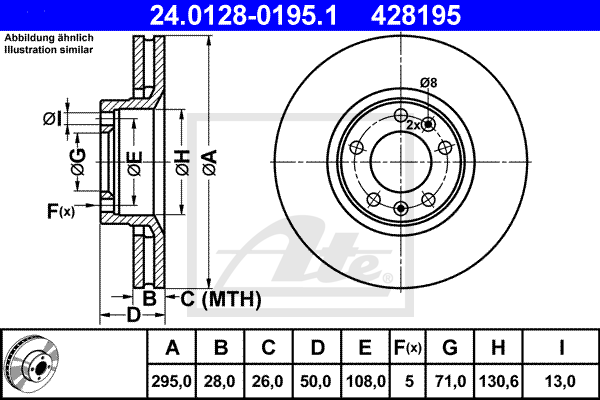 ATE 24.0128-0195.1 Discofreno-Discofreno-Ricambi Euro