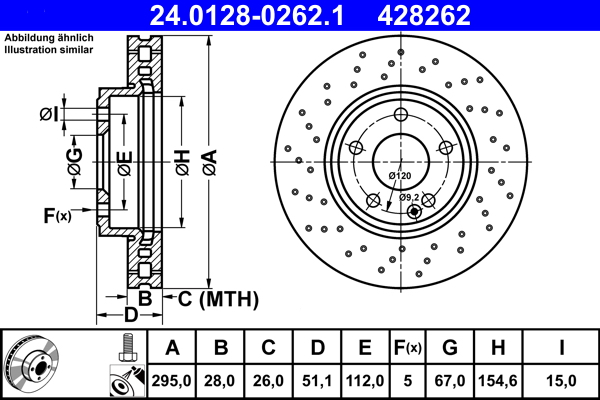 ATE 24.0128-0262.1 Disc frana