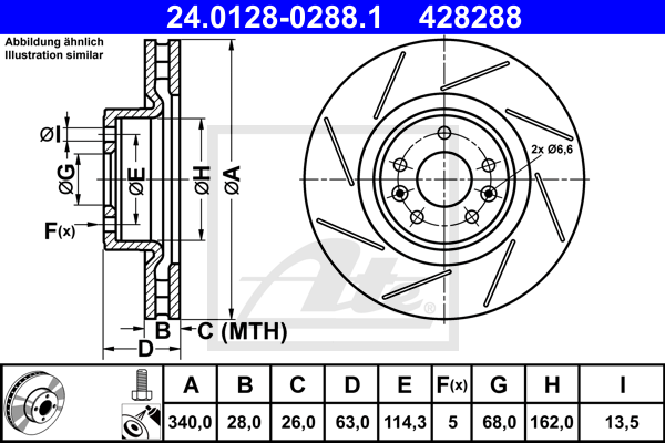 ATE 24.0128-0288.1 Discofreno-Discofreno-Ricambi Euro