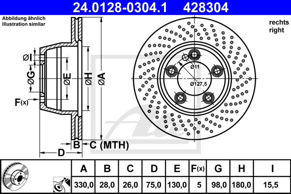 ATE 24.0128-0304.1 Brzdový...