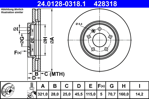 ATE 24.0128-0318.1 Disc frana