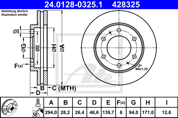 ATE 24.0128-0325.1 Discofreno-Discofreno-Ricambi Euro