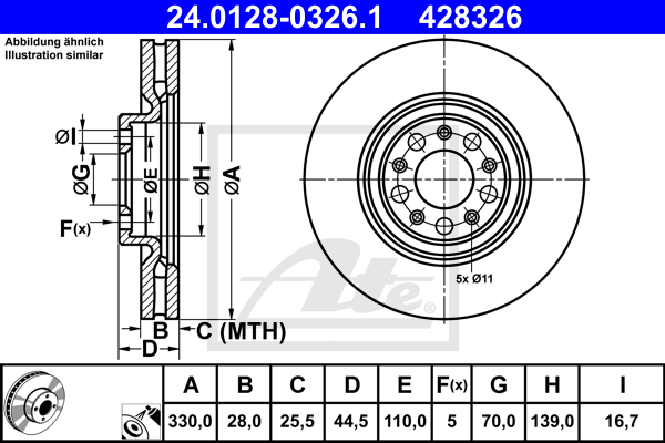 ATE 24.0128-0326.1 Brzdový...